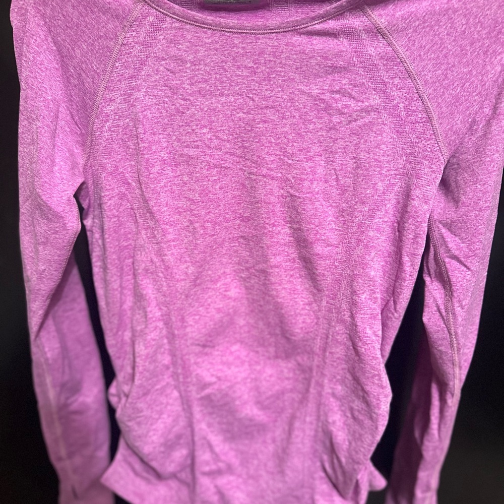 Athleta Vibrant Purple Crew Neck Activewear Top